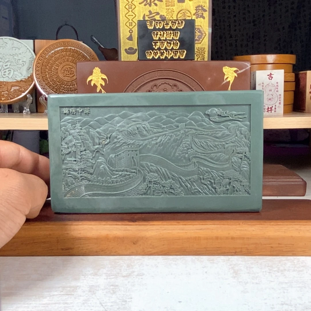 松花石雕刻摆件奇石