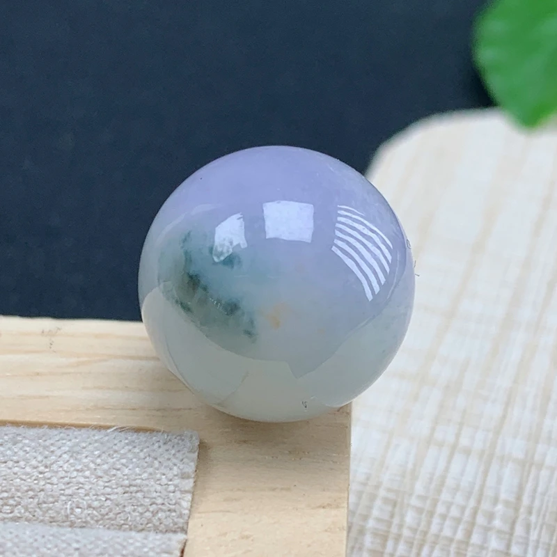 优惠单珠卡15.4缅甸天然A货翡翠飘花淡紫色转运珠路路通配珠隔珠