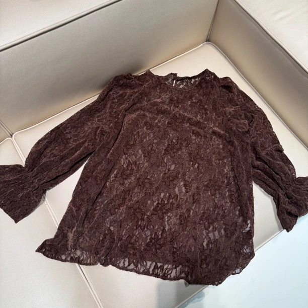 676《晚晚推荐》新中式百搭新款蕾丝打底长袖上衣