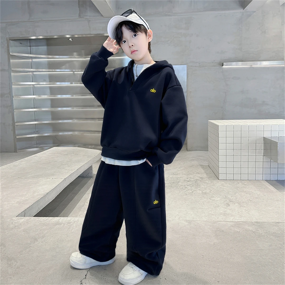 男童秋季套装2025新款洋气男孩秋装中大儿童春秋款运动卫衣两件套