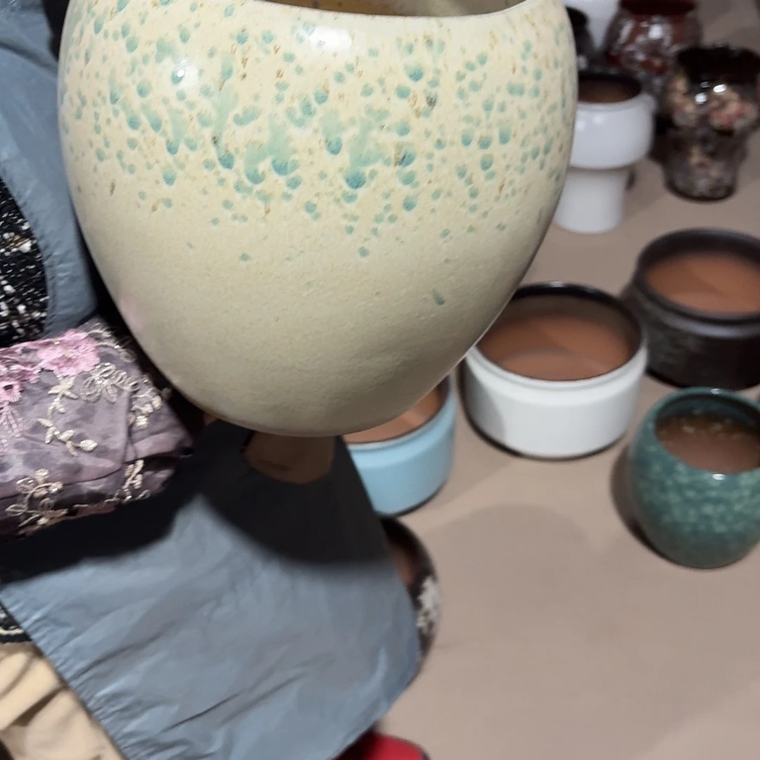 紫砂花盆口20高24