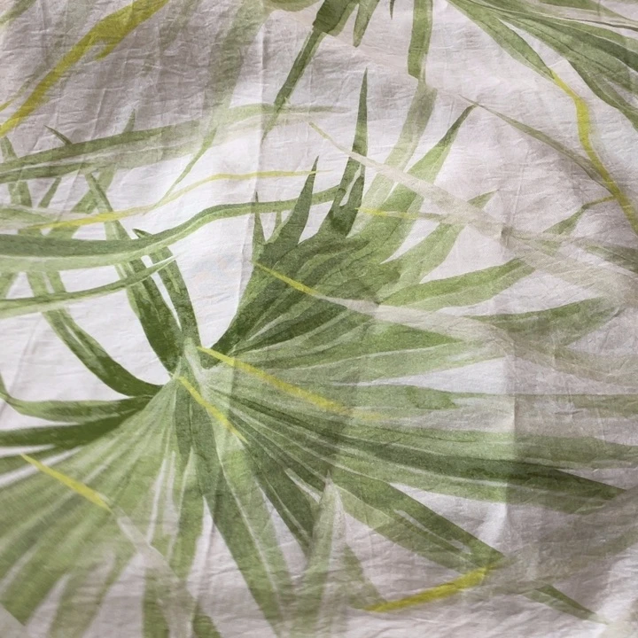 天丝（莱赛尔纤维）绿色印花天丝亚麻2米