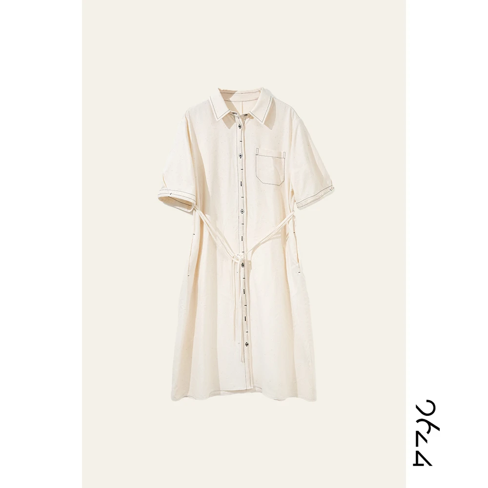 【收藏级·静观】1990年100桑蚕丝双宫绸老料36姆米老钱连衣裙L52105