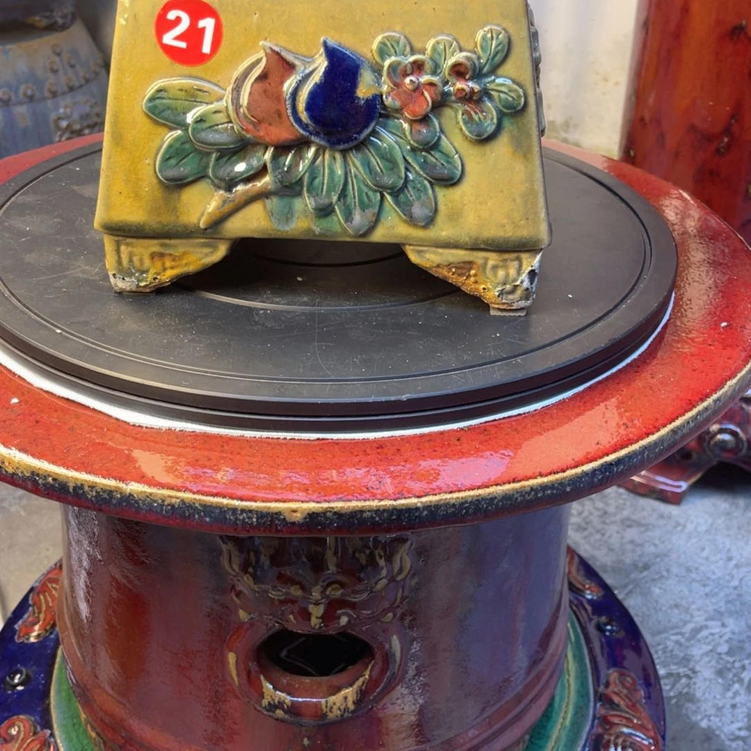 石湾纯手工高温盆无*黄21微瑕