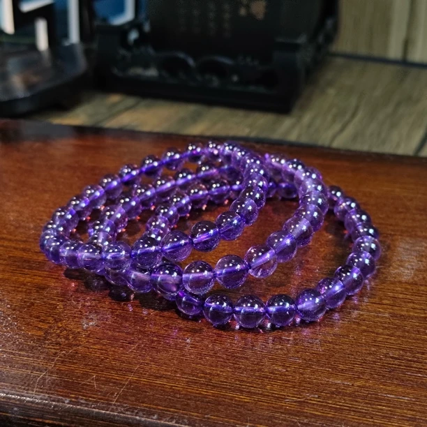 【书记甄选】天然紫水晶单圈手链 多样性发一件 约7mm 869LA