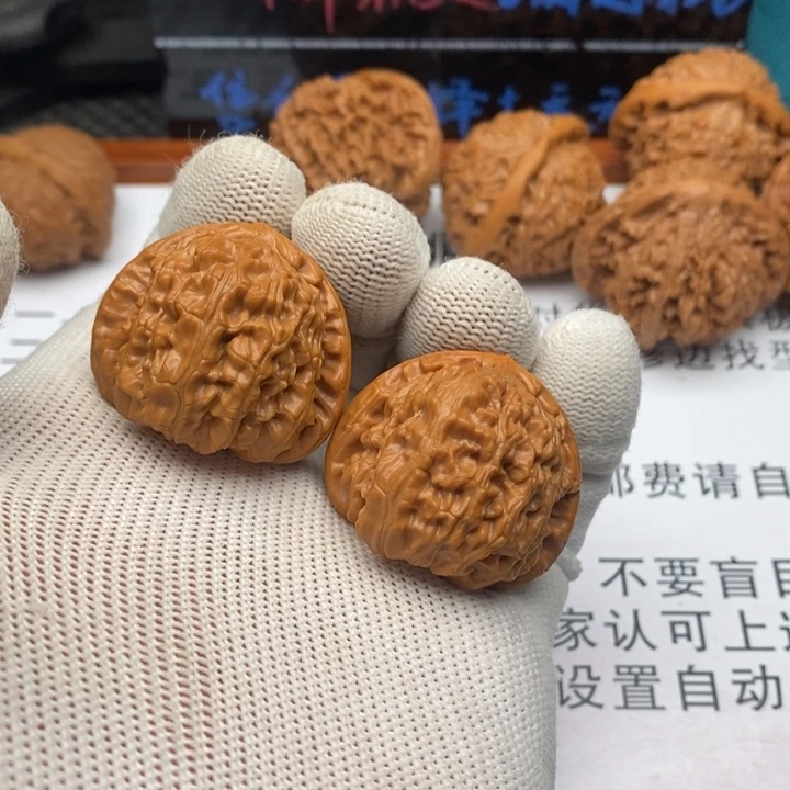 阿***哥文玩核桃把件25白狮子