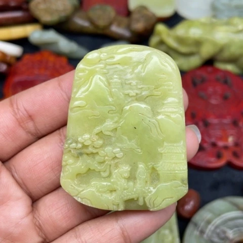 蛇纹石玉颈饰未镶嵌34