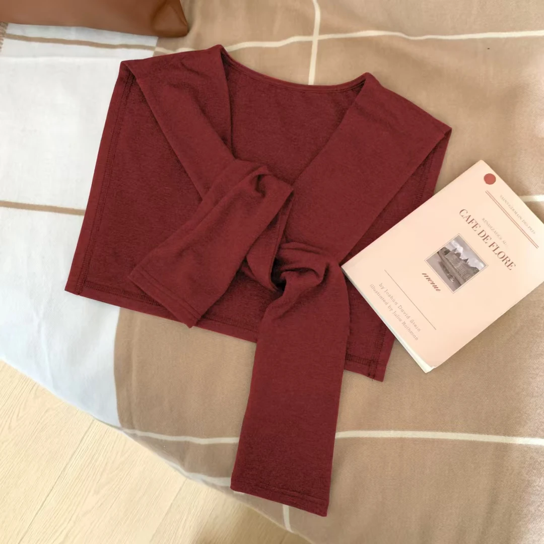 现货大婉酱微胖定制韩系设计感显瘦披肩深灰色百搭神器8105D