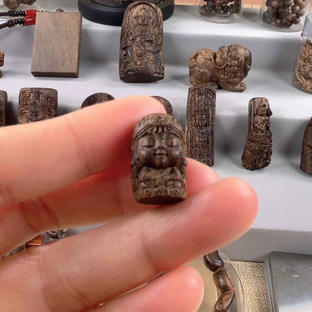 木文莱绿棋手工雕刻工艺件