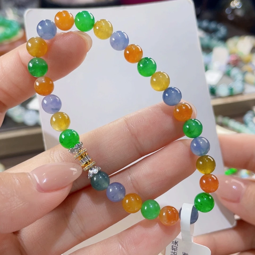 未镶嵌手链翡翠超绝彩虹