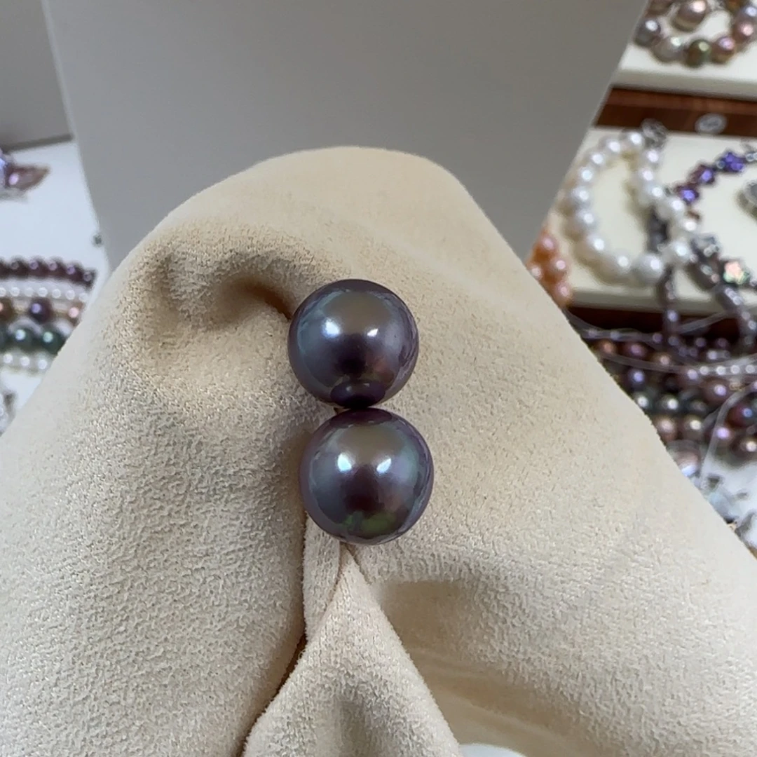 淡水珍珠耳饰银S925镶嵌