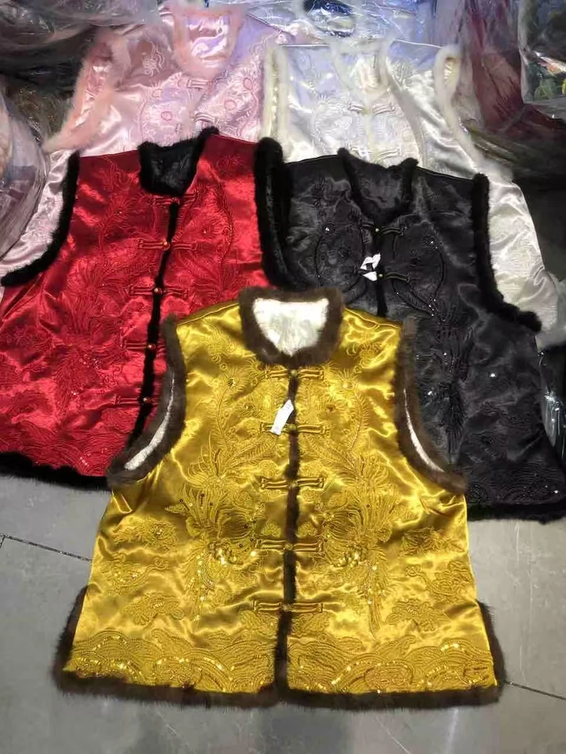 【深圳南油二姐】秋季新款新中式复古显瘦双凤棉马甲8825