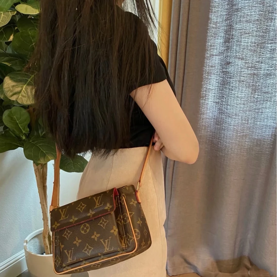 95新 LouisVuitton/路易威登 修复品LV老花豆腐包斜挎包