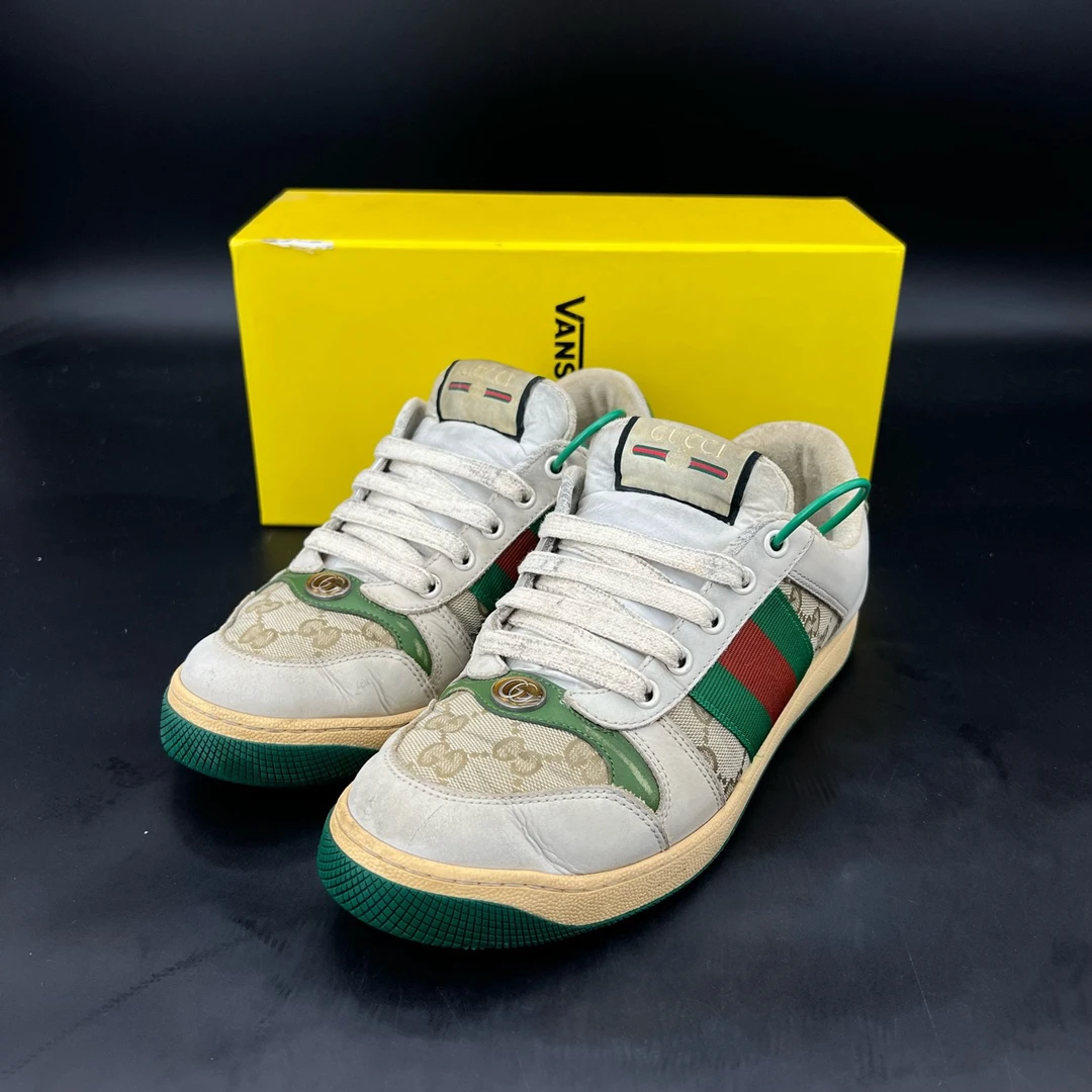 90新 GUCCI/古驰 码数40gucci 脏脏鞋 珐琅绿 配盒