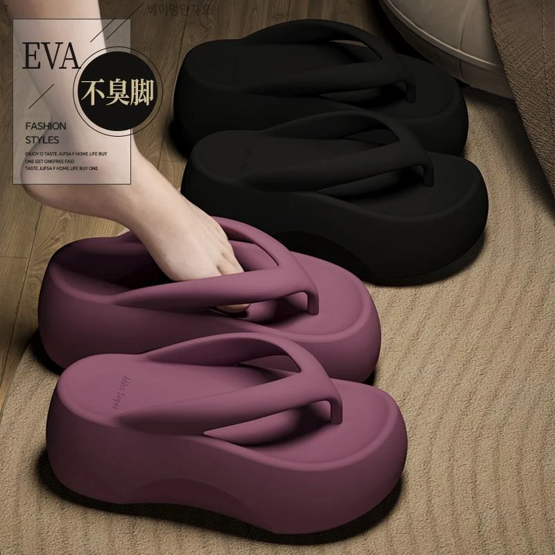 7.0厚底增高踩屎感人字拖女外穿夏季新款室内家居沙滩网红凉拖鞋