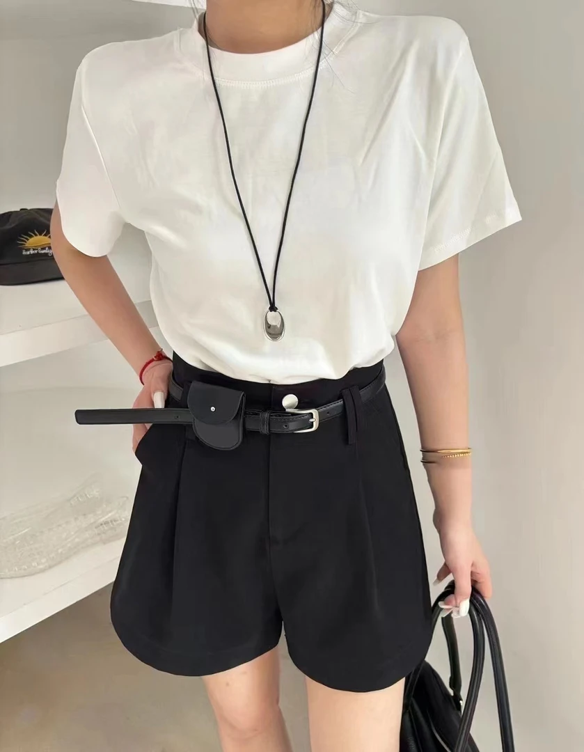 夏季秋冬高腰百搭短裤黑色3分92086