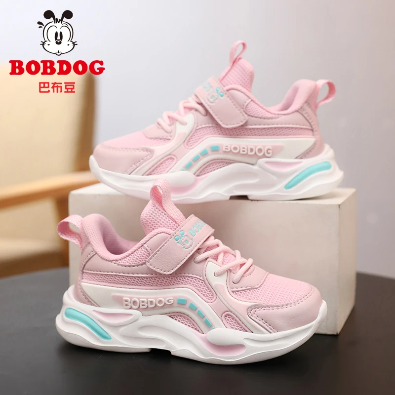 巴布豆女童鞋子2025春秋季新款网面透气老爹鞋公主休闲儿童运动鞋