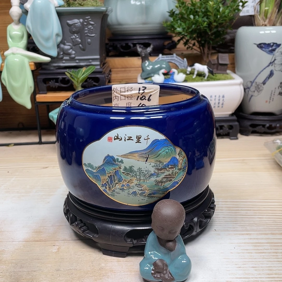 紫砂花盆陶瓷艺术花盆陶瓷