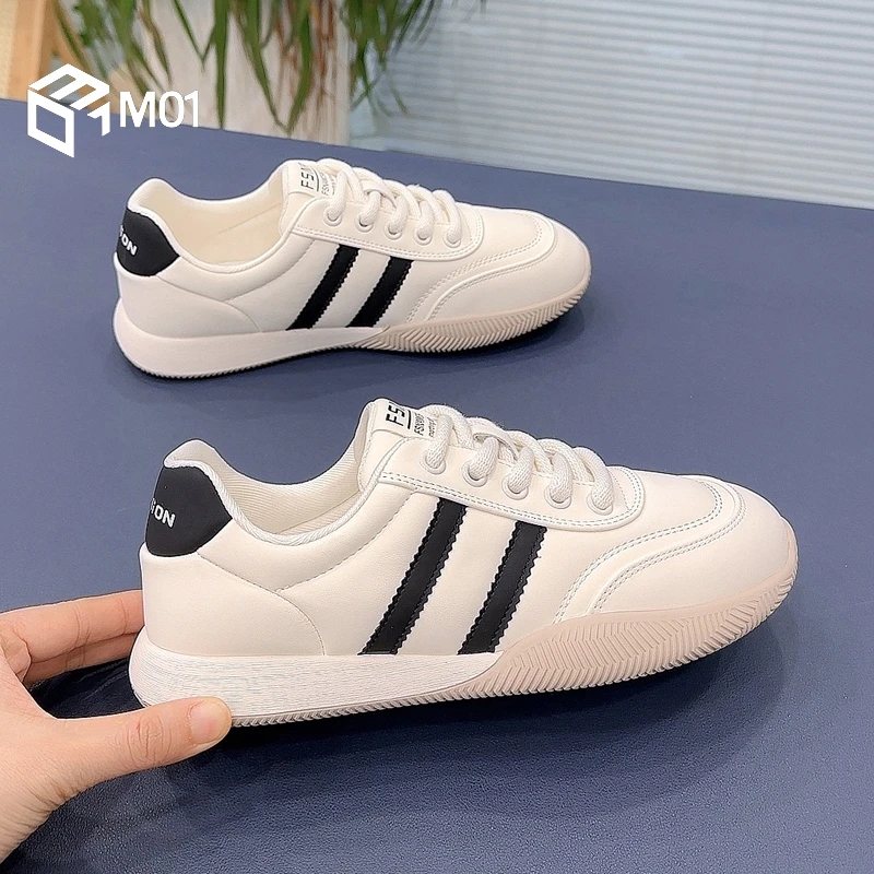 M01休闲鞋女2025新款鞋子百搭女款平底软底小白鞋春季运动鞋板鞋