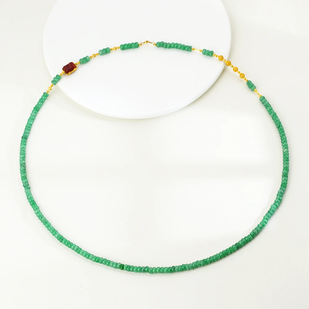 “一顾倾城”18K翡翠项链（60公分）44112