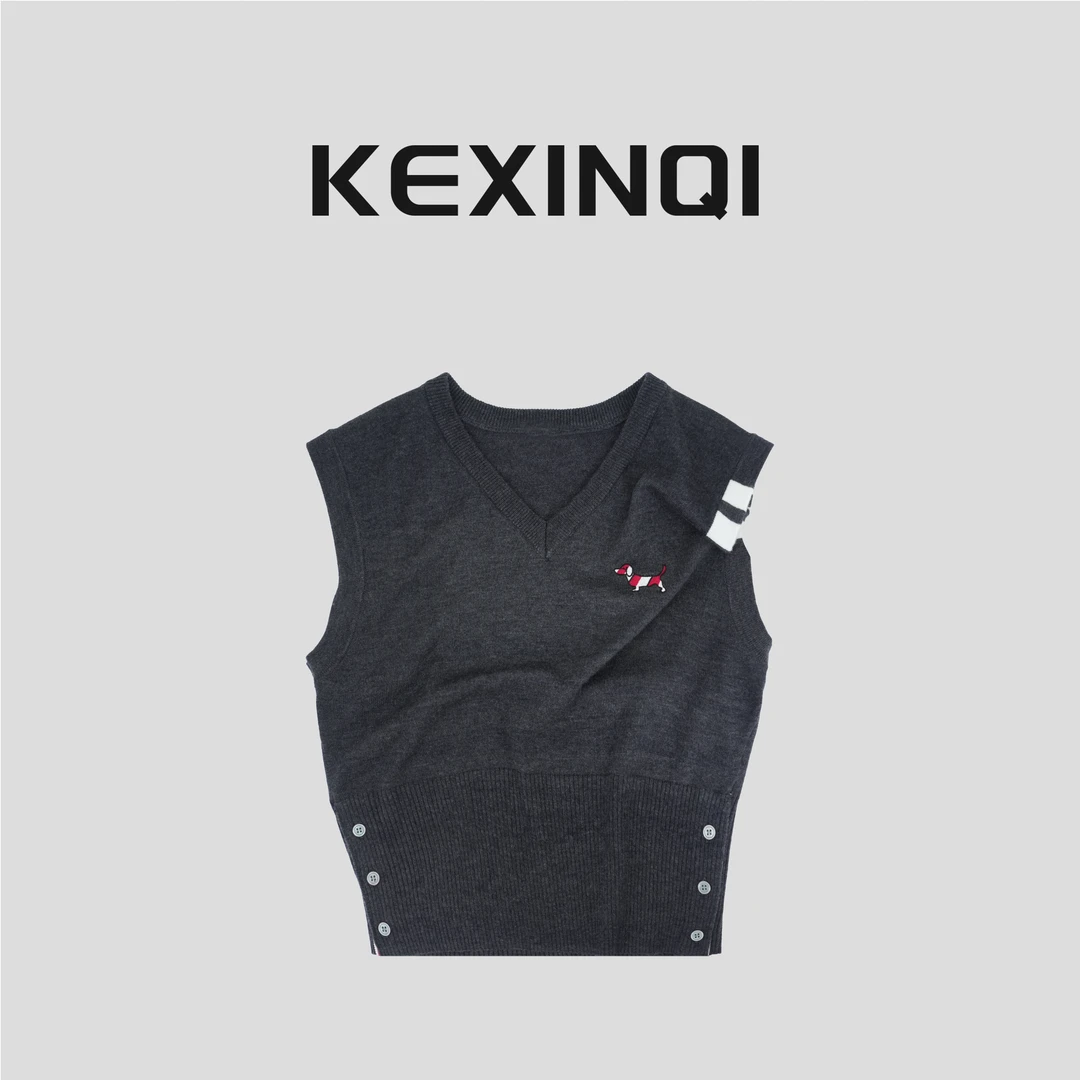 KEXIN 针织马甲 2024早秋新款百搭休闲款无袖背心-249MJZKX21256