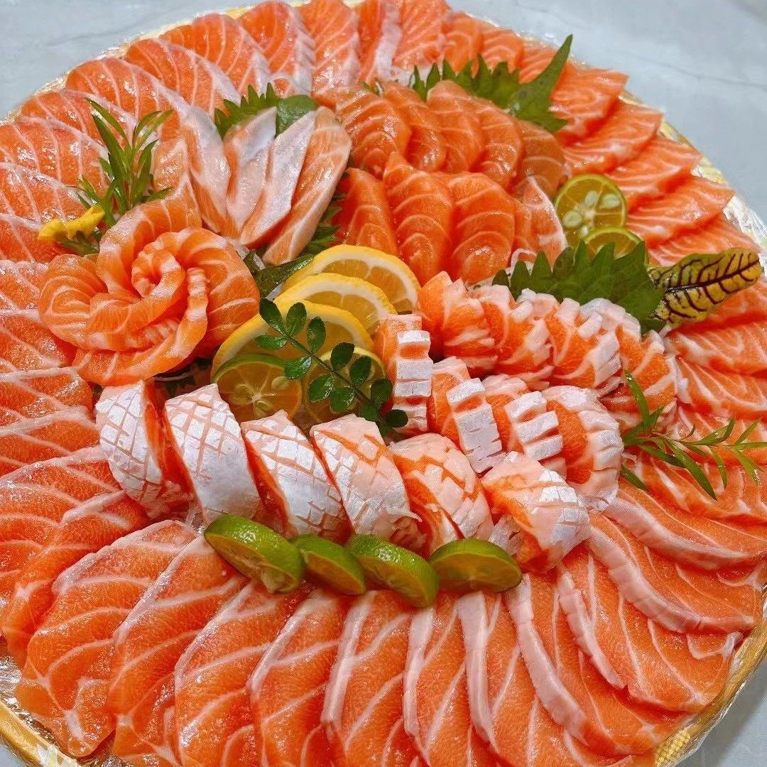 【精品.三文鱼中段2斤装】当天现杀进口挪威三文鱼.加冰新鲜配送.配送刺身蘸碟三文鱼同城