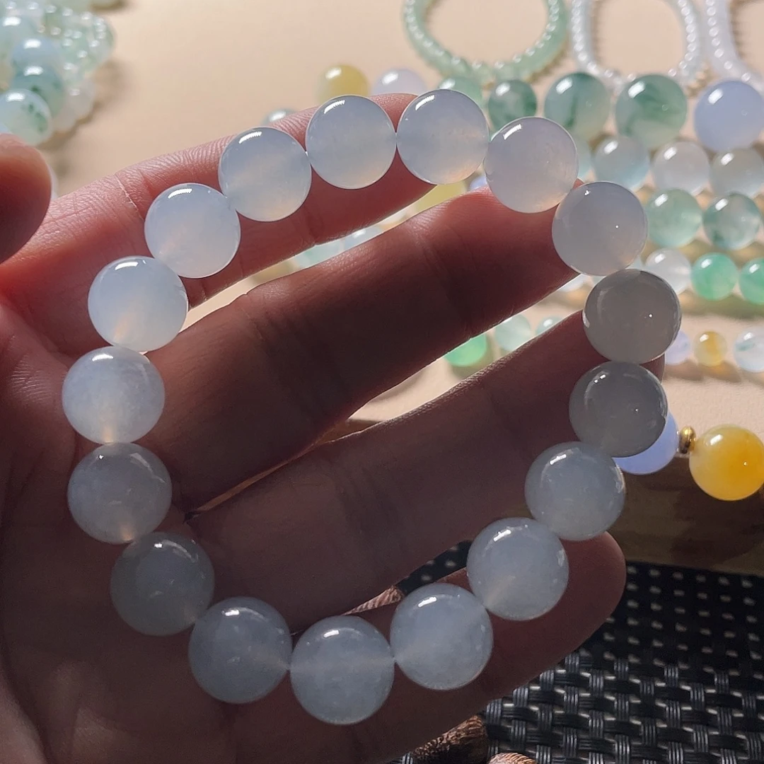 翡翠未镶嵌手链天然缅甸翡翠A货，12.1mm