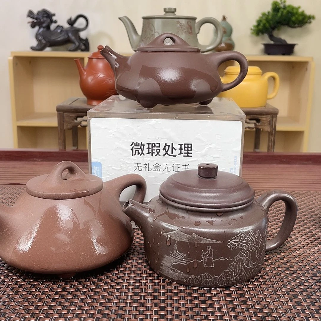 紫砂茶壶画**木微瑕处理