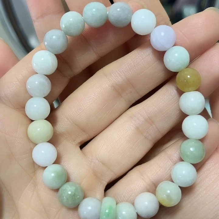 翡翠未镶嵌手链春彩