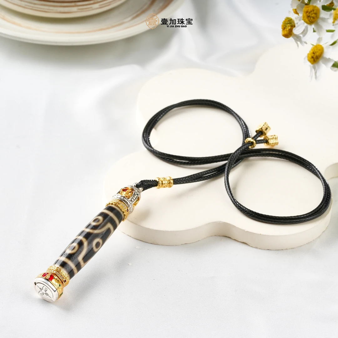 壹加师姐｜手工设计六大菩萨银镶杵六玛瑙吊坠多样性发一0274v