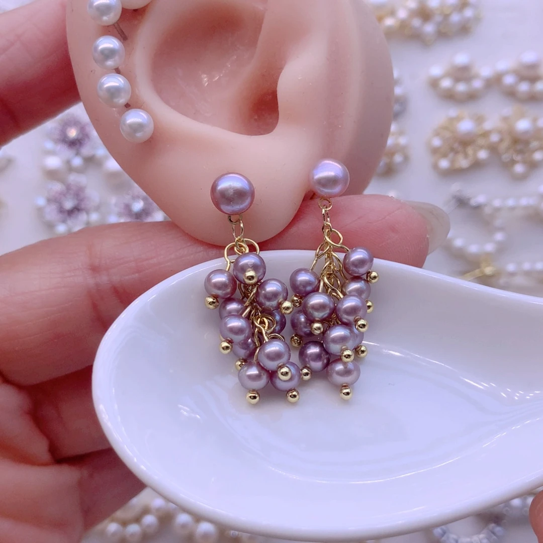 淡水珍珠耳饰合金