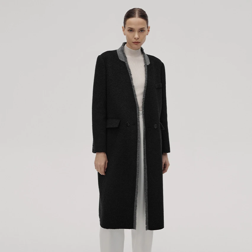 LOENS VEIONE/路斯威亚 【补贴款】驼绒蚕丝绵羊毛大衣24CVDK0036N