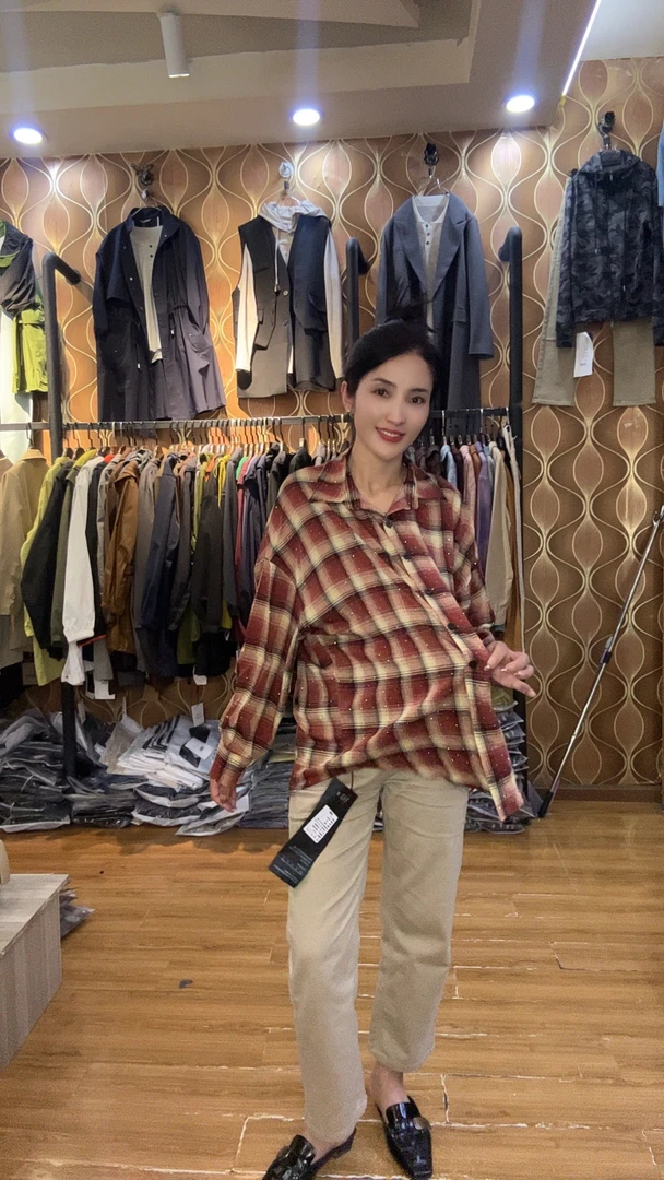 韩尤简同款百搭休闲冰凉格子衬衣宠粉价