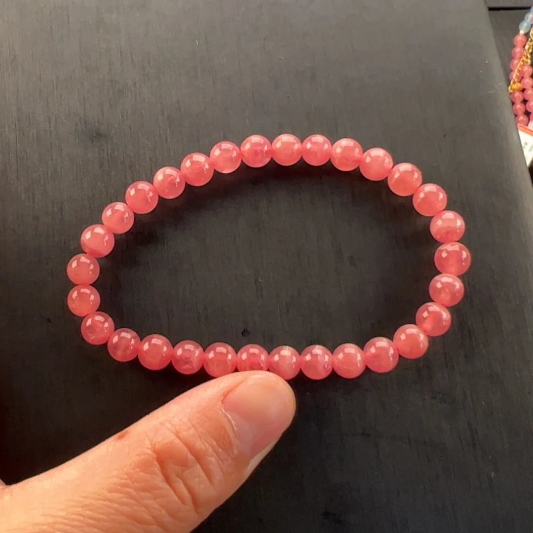 未镶嵌菱锰矿（红纹石）手串