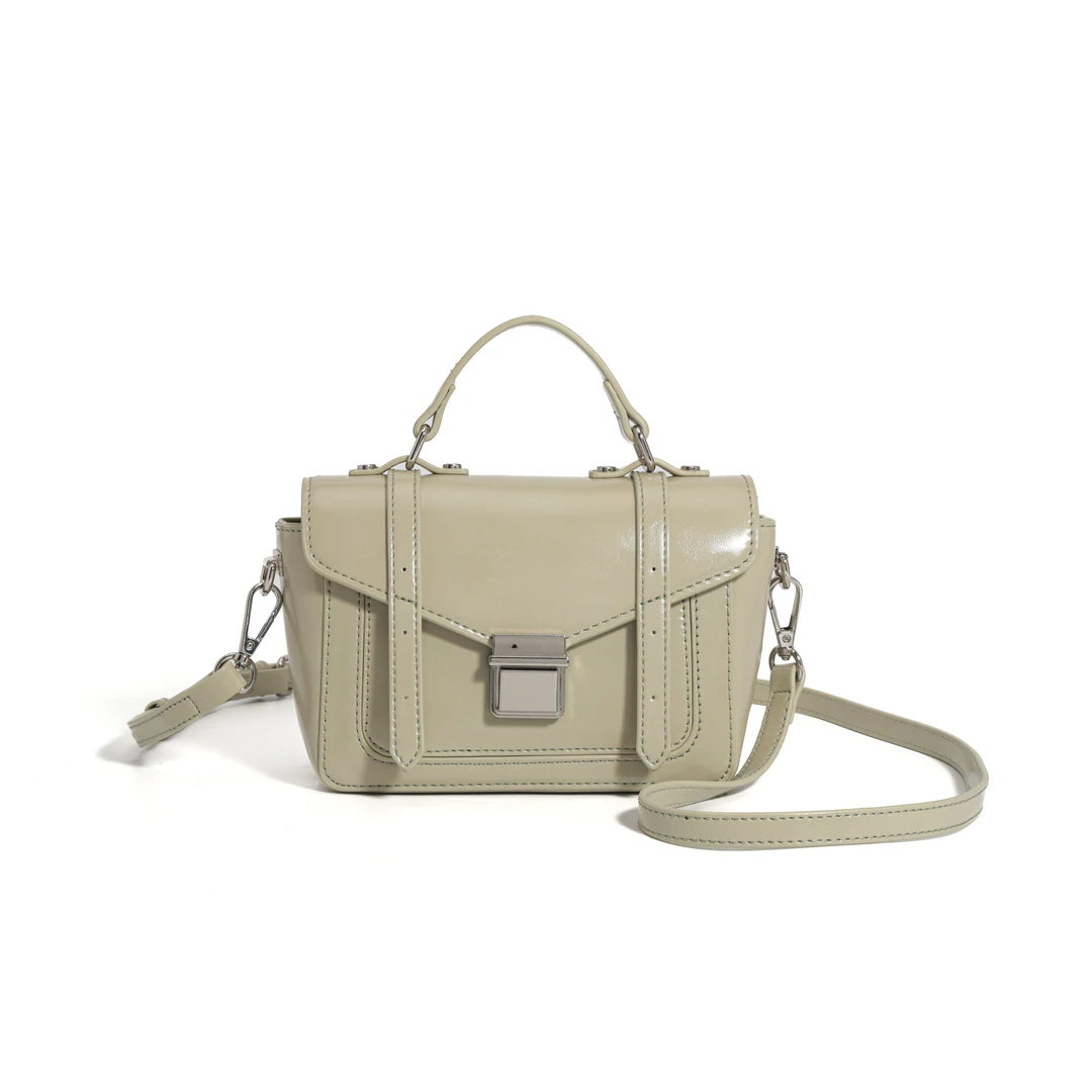 【高端定制】轻奢邮差包精致高级斜挎小方包时尚斜挎包M-61909浅绿