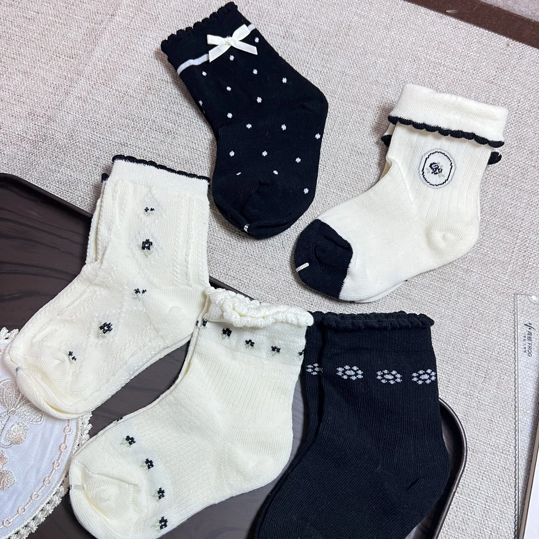 女童秋冬A类棉质无骨甜美中筒袜