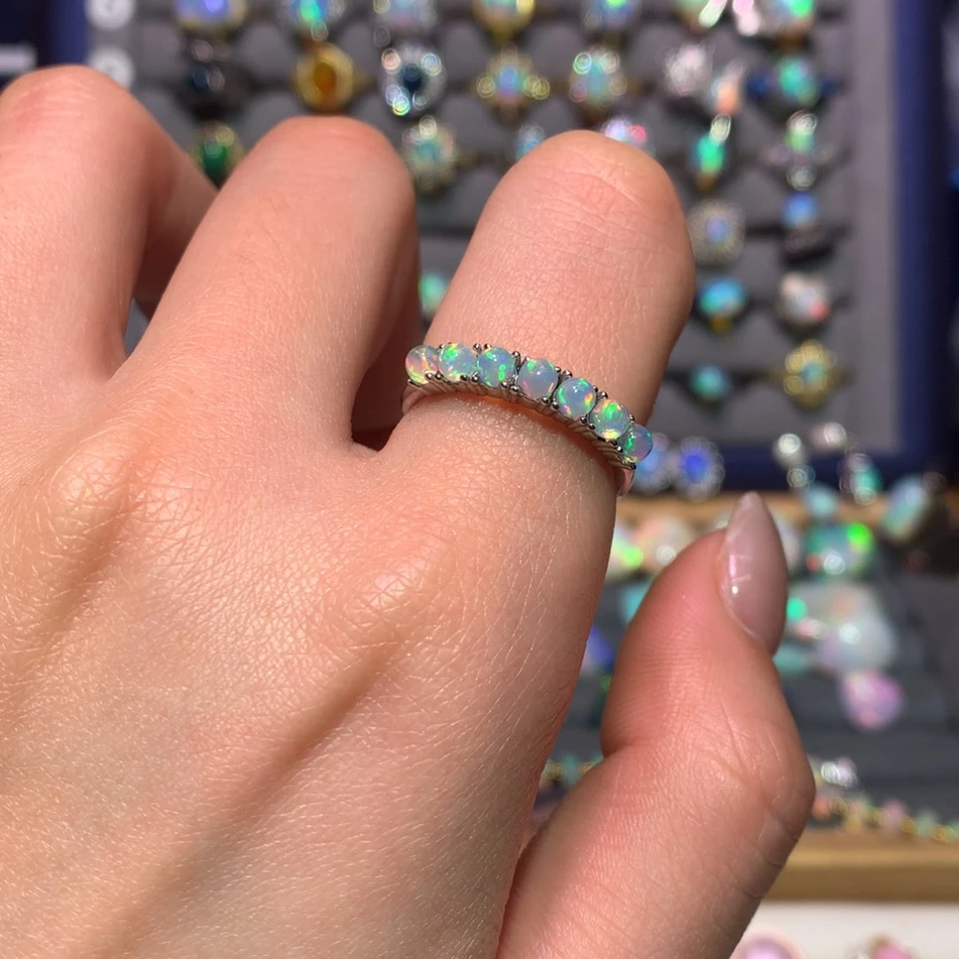 银S925镶嵌欧泊戒指款式我**空