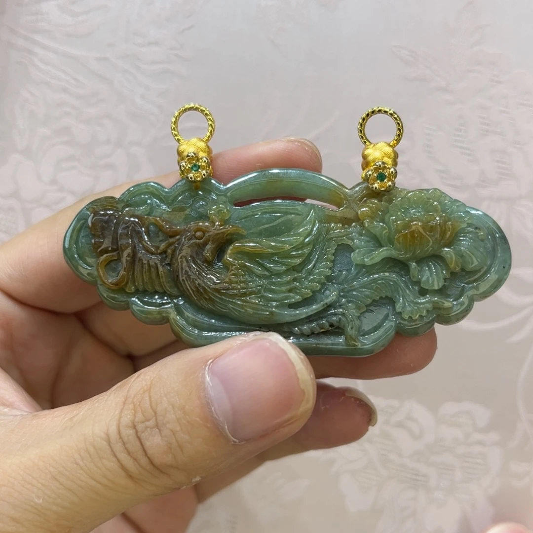 吊坠(赠链)合金翡翠代编织