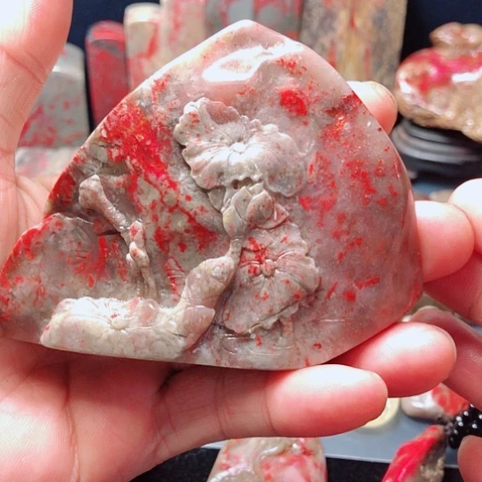 昌化石昌化老坑米糕冻软玉地摆件