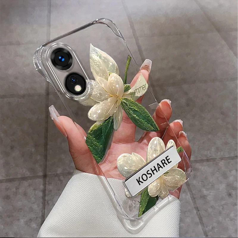 适用于OPPOA58水晶花无边框支架手机壳