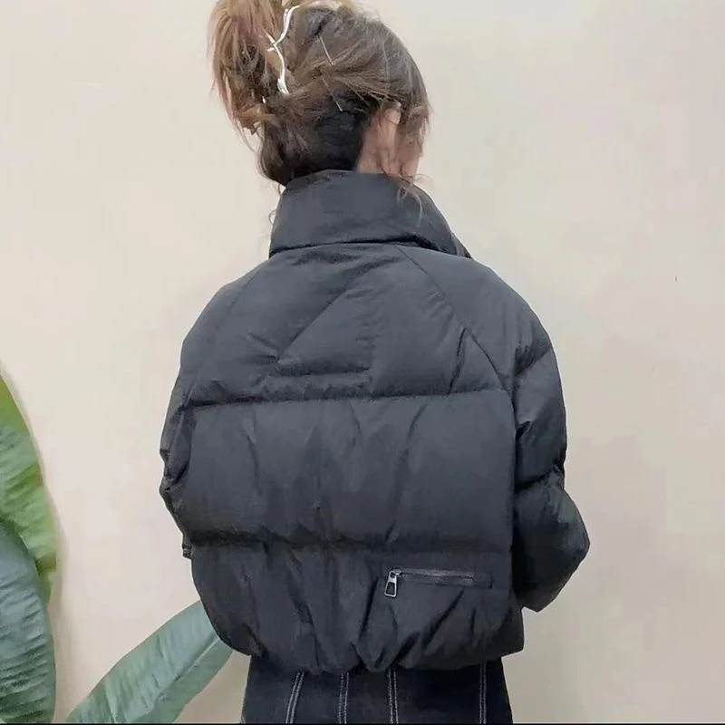 棉服外套女2024冬季新款韩版时尚小个子短款百搭抽绳面包服上衣