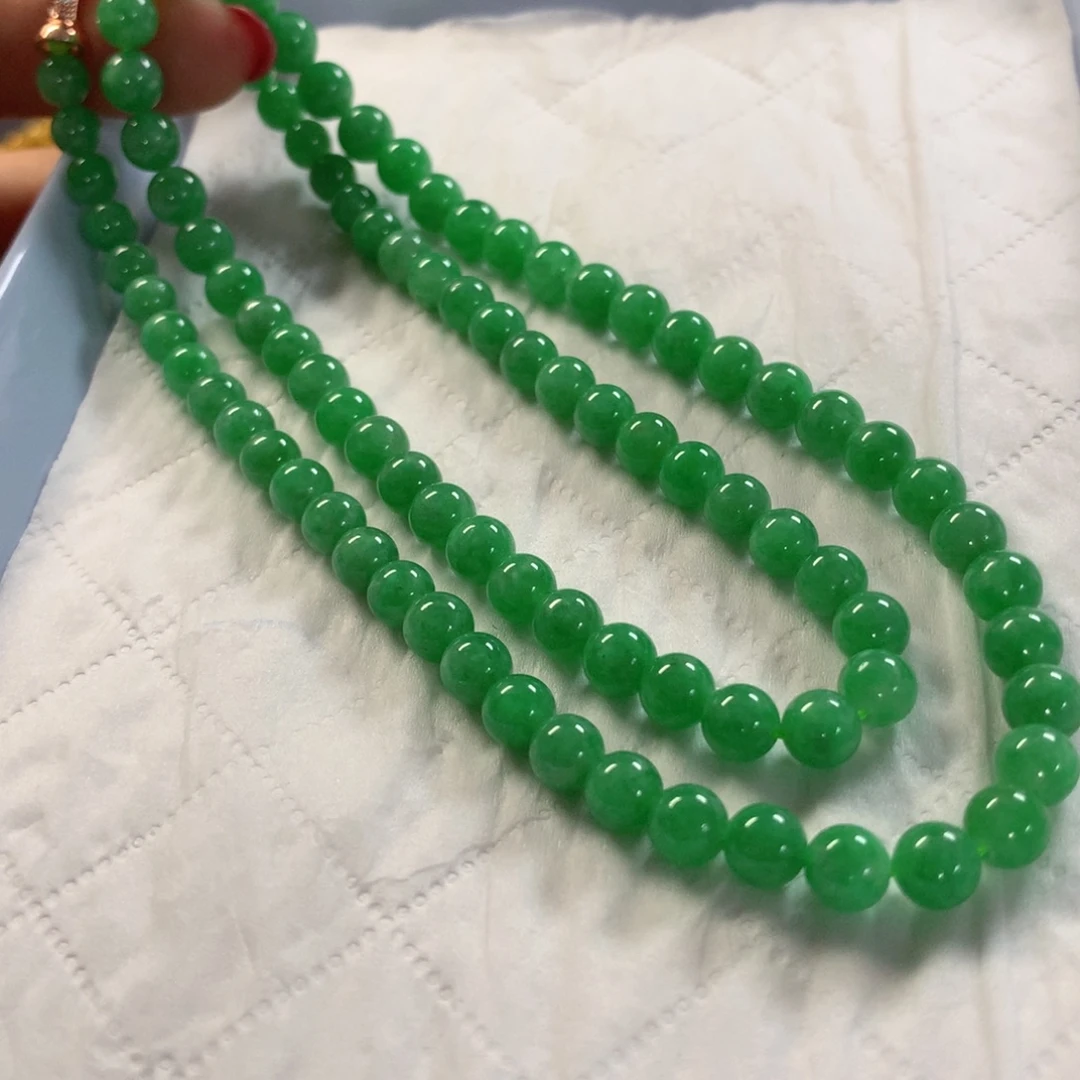 翡翠未镶嵌颈饰项链