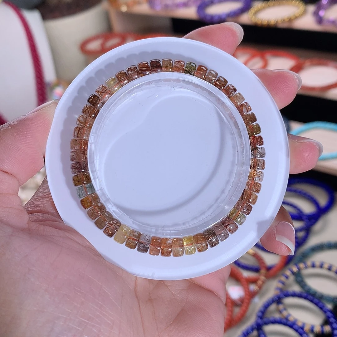 未镶嵌手链水晶精工药片铜发晶6mm