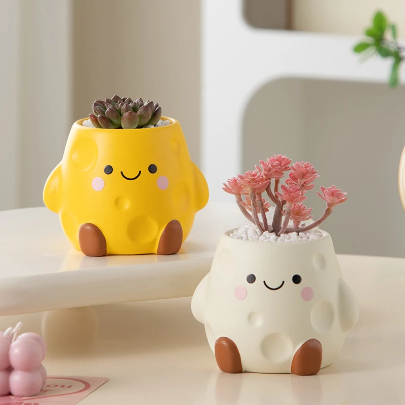 奶酪蛋糕杯陶瓷盆栽艺术装饰品现代轻奢客厅书房卧室创意摆件