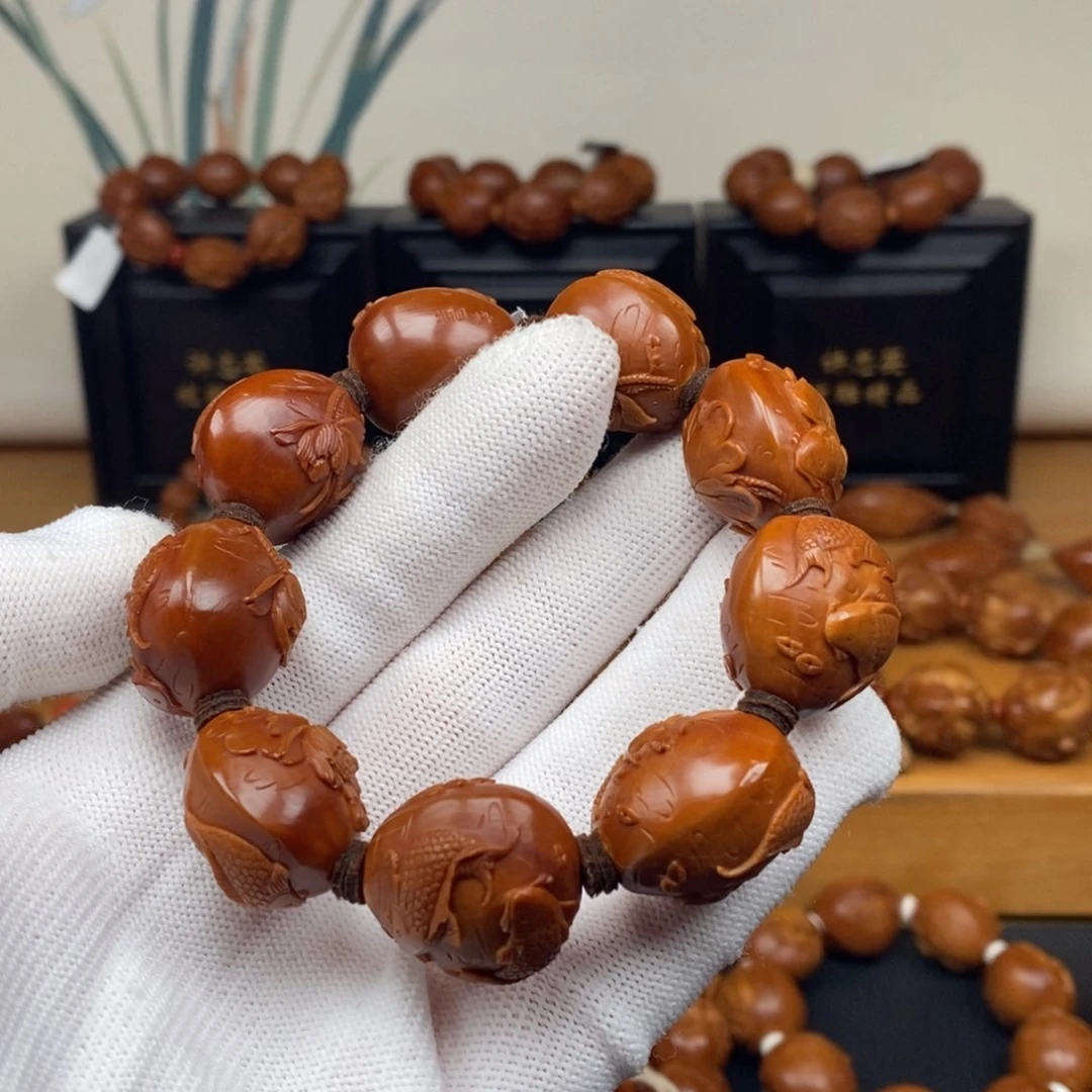 手串橄榄核曹华老师莲花双鱼