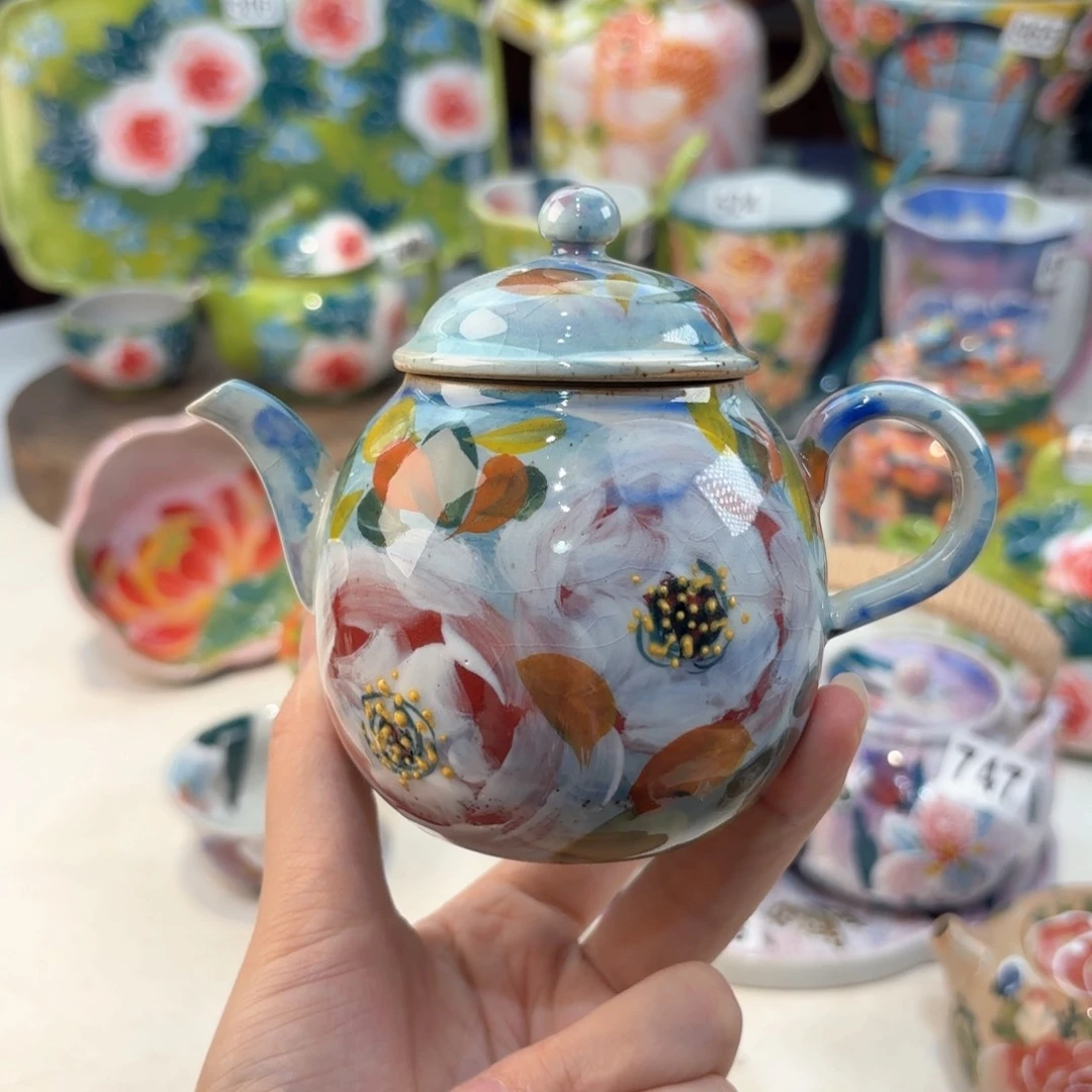 景德镇手绘高温釉下彩陶瓷茶具