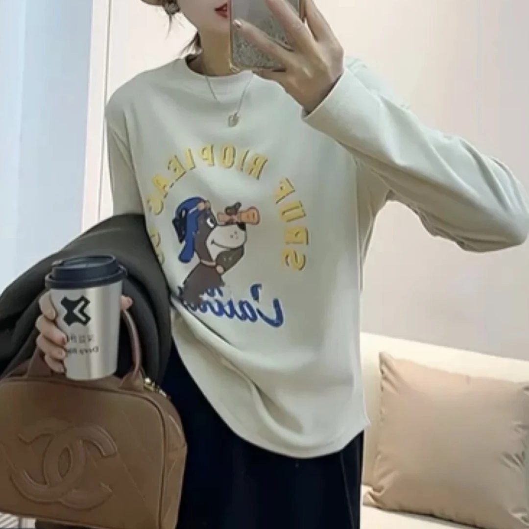 【萨萨Be Firm】微胖大码女装T恤显瘦字母弹力宽松百搭打底200斤