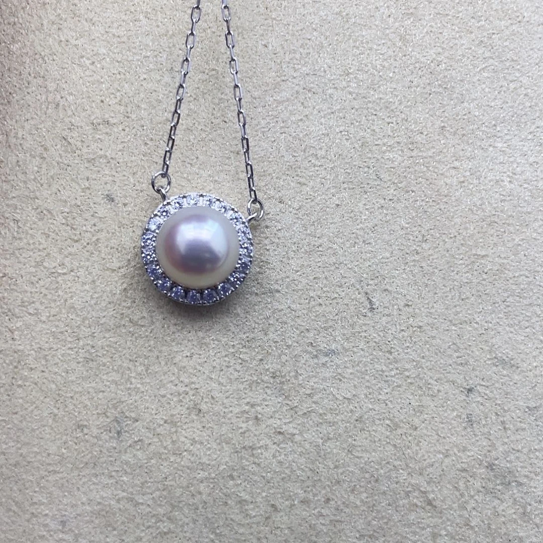 银S925镶嵌项链海水珍珠