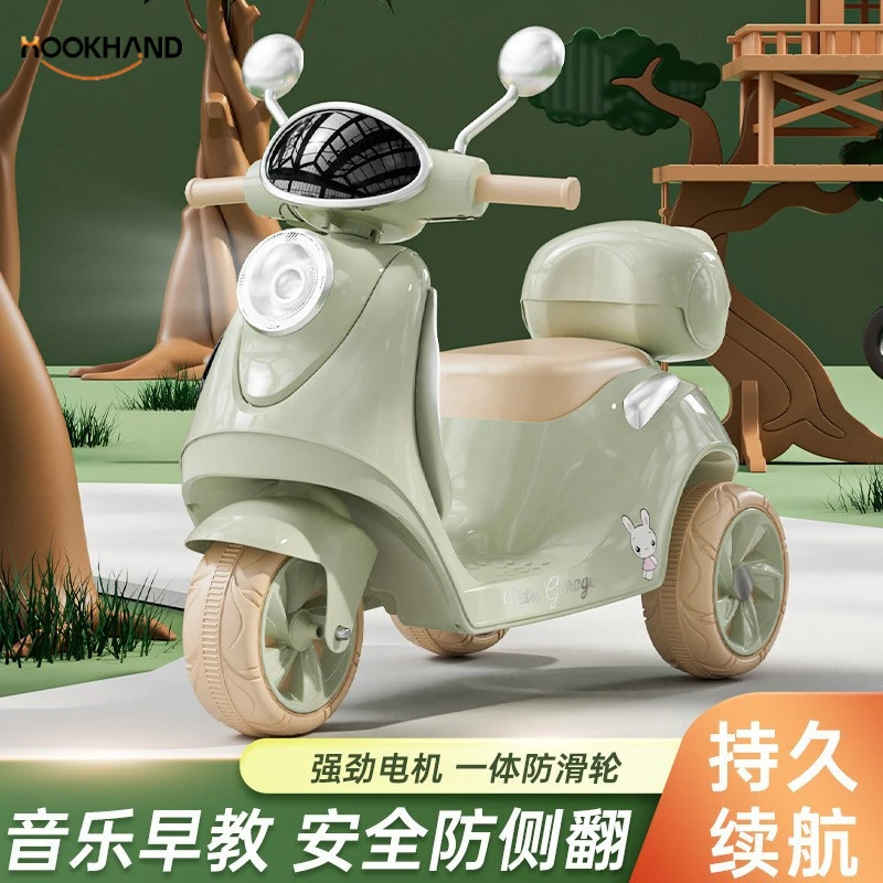儿童电动摩托车三轮车宝宝电瓶车小孩可坐人充电遥控车童车