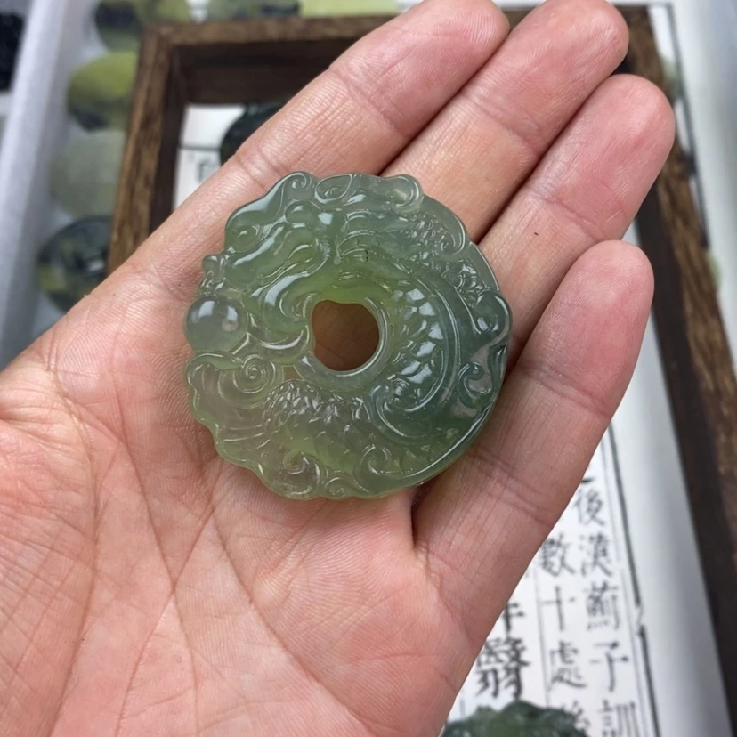 【闪购商品】岫玉颈饰未镶嵌米****）岫玉龙鱼吊坠